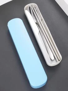 1套不銹鋼餐具套裝 - 藍色 - 查看 3