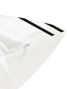 1入組無填充物幾何圖案靠墊套現代家居布藝枕套 - 黑與白 - 查看 3