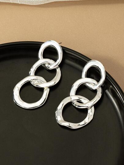 أقراط متدلية بتصميم سلسلة 2 قطع