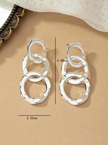 2 piezas Pendientes largos con diseño de cadena