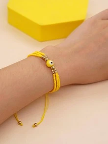 1 Vòng Tay Trang Trí Chuỗi Hạt Màu Vàng Bohemian Cho Phụ Nữ Trang Trí Hàng Ngày - Nhiều màu - Xem 2