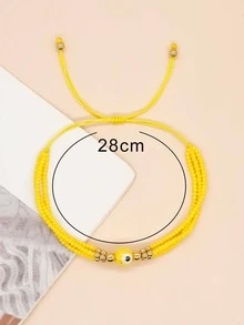 1 Vòng Tay Trang Trí Chuỗi Hạt Màu Vàng Bohemian Cho Phụ Nữ Trang Trí Hàng Ngày - Nhiều màu - Xem 5