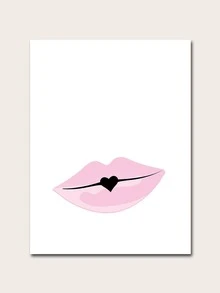 1套現代時尚風格嘴唇、睫毛和字母組合滌綸裝飾無框適用於客廳、臥室和更衣室 - 彩色 - 查看 3