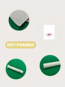 1套現代時尚風格嘴唇、睫毛和字母組合滌綸裝飾無框適用於客廳、臥室和更衣室 - 彩色 - 查看 5