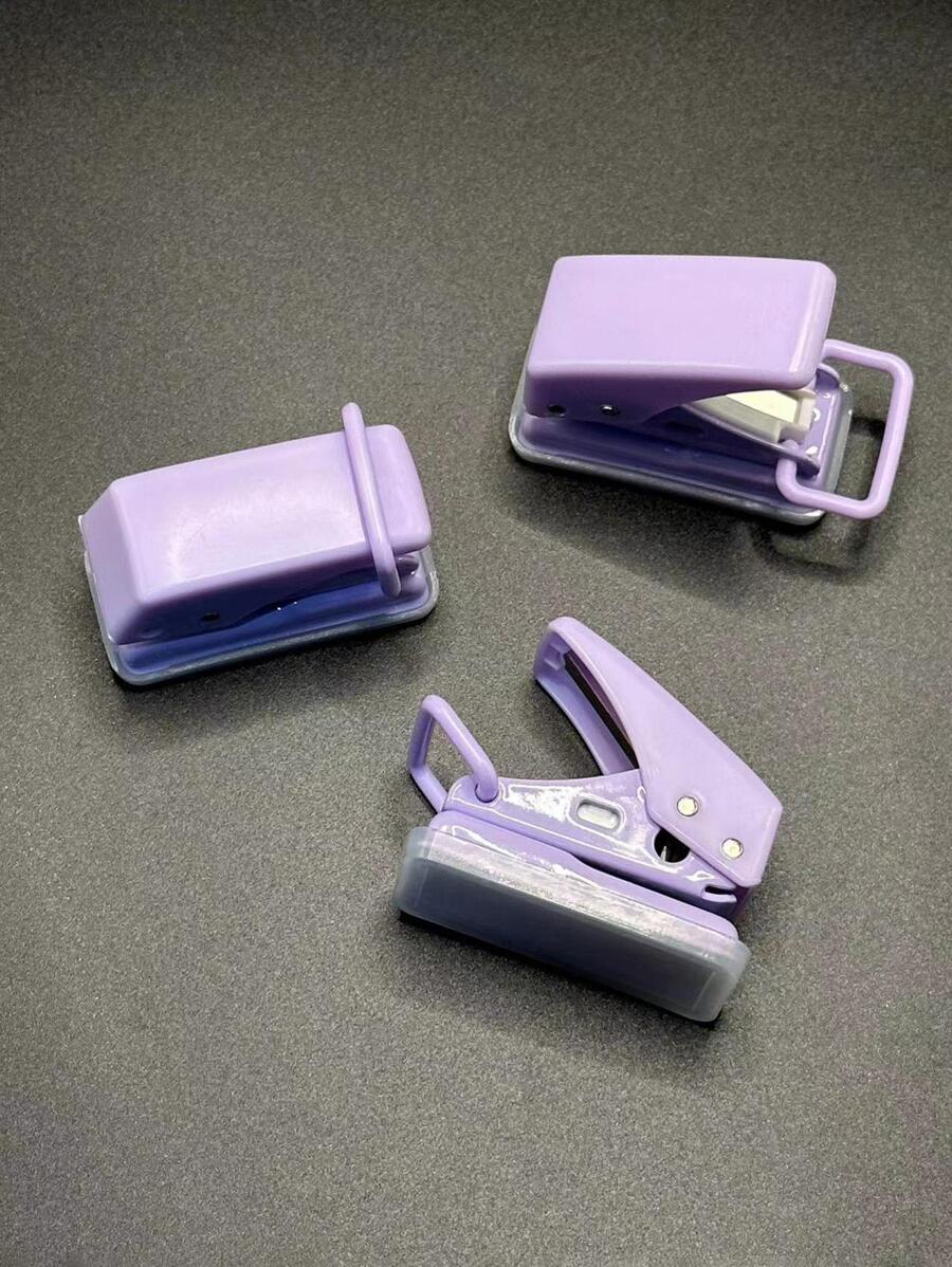 1pc Mini Hole Puncher, Simple Handle Punch For Home, Office - Purple - View 1