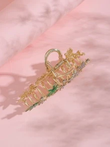 1pc Women Rhinestone Butterfly & Maple Leaf Decor Fashionable Hair Claw For Hair Decoration Party Tiaras,Hair Accessories,Claw Clips,Hair Jaw Clip,Hair Clutch Fall Winter Hair Clip For Vacation Outfits Woman - Multicolor - View 4