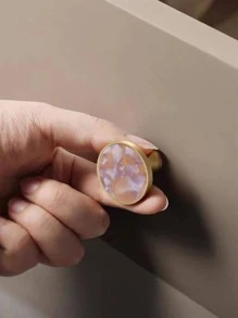 1 Núm Ngăn Kéo Hợp Kim Kẽm, Vỏ Hiện Đại Trang Trí Hình Tròn Thiết Kế Ngăn Kéo Cho Gia Đình - Màu tím hoa cà - Xem 2