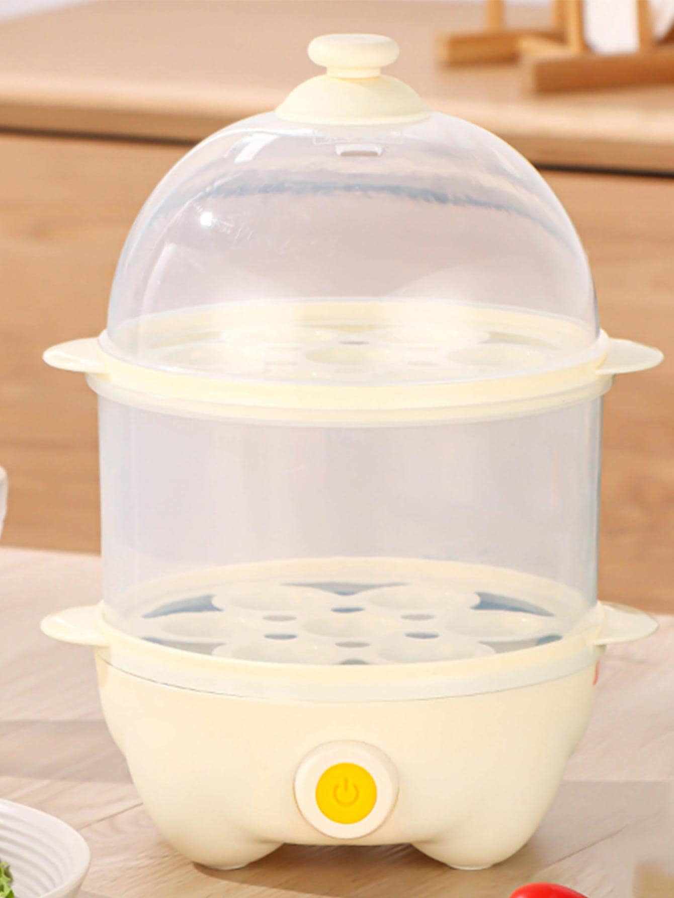 家用煮蛋器和2塊百潔布和木鏟和蛋黃分離器和量杯和不銹鋼盆 - 白色 - 查看 1