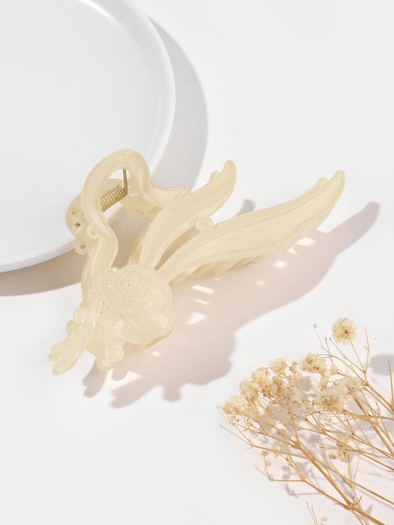 女士兔子裝飾時尚髮爪適用於頭髮裝飾用品 - 米色 - 查看 1