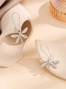 1 Đôi Thanh Lịch Chuồn Chuồn Đôi Khuyên Tai Giọt Dành Cho Nữ Trang Trí Hàng Ngày Quà Tặng Của Bạn Bè - trắng - Xem 4