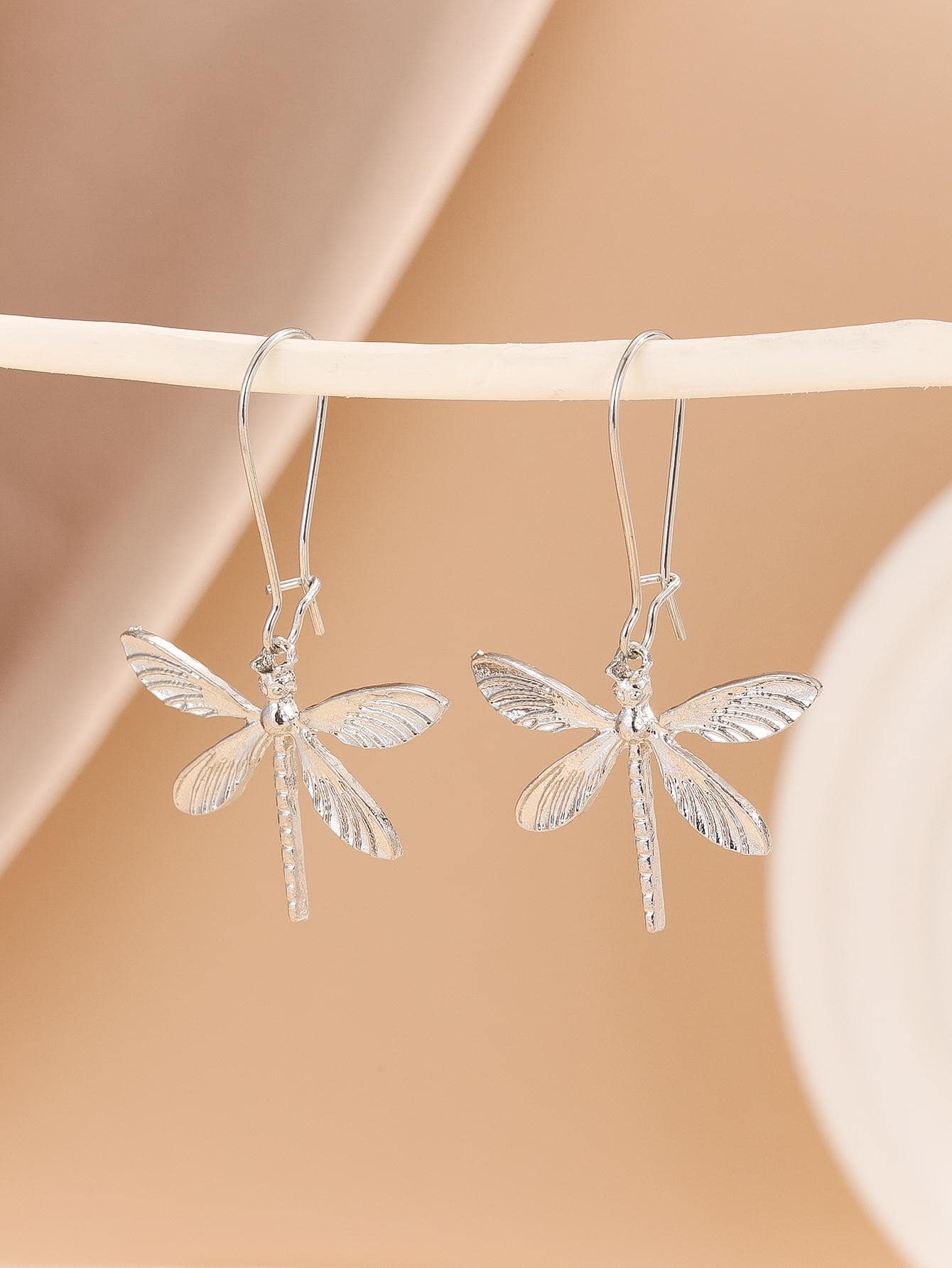 1 Đôi Thanh Lịch Chuồn Chuồn Đôi Khuyên Tai Giọt Dành Cho Nữ Trang Trí Hàng Ngày Quà Tặng Của Bạn Bè - trắng - Xem 1