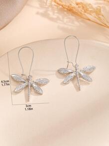 1 Đôi Thanh Lịch Chuồn Chuồn Đôi Khuyên Tai Giọt Dành Cho Nữ Trang Trí Hàng Ngày Quà Tặng Của Bạn Bè - trắng - Xem 2