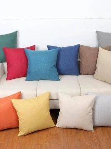1pc Solid Color Cushion Cover Without Filler, Modern Chemical Fiber Decorative Throw Pillow Case For Home - Beige - View 3