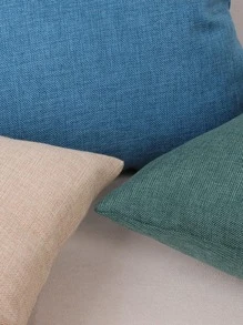 1pc Solid Color Cushion Cover Without Filler, Modern Chemical Fiber Decorative Throw Pillow Case For Home - Beige - View 9