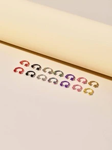 14 cái/bộ Vòng mũi bằng thép không gỉ ngộ nghĩnh & Vòng trang trí có gai cho phụ nữ để trang trí hàng ngày - Nhiều màu - Xem 4