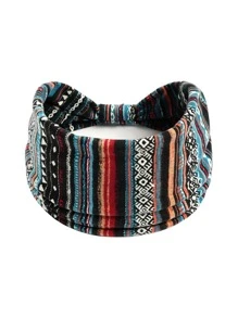 1入組幾何樣式滌綸競技髮帶 - 霧霾藍 - 查看 1