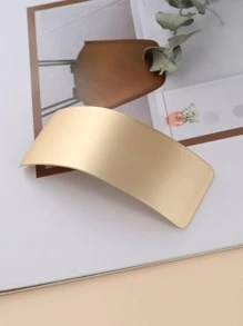 1 chiếc kẹp tóc hình chữ nhật thời trang kiểu Pháp dành cho nữ, dùng hàng ngày, kẹp tóc càng cua, kẹp tóc cài đầu, đồ dùng học tập, phụ kiện tóc, phụ kiện đội đầu, ghim cài tóc. - Vàng - Xem 3