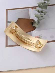 1 chiếc kẹp tóc hình chữ nhật thời trang kiểu Pháp dành cho nữ, dùng hàng ngày, kẹp tóc càng cua, kẹp tóc cài đầu, đồ dùng học tập, phụ kiện tóc, phụ kiện đội đầu, ghim cài tóc. - Vàng - Xem 4