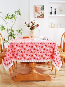 1 khăn trải bàn họa tiết dâu tây - Đỏ - Xem 6