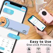 Phomemo D30 Label Maker Machine -  Bluetooth Wireless Sticker Printer, Pocket Sticker Maker With 1pc 12x40mm Tape, Inkless Printer For Ios & Android, Praticle Labeler & Gift For Home & Office Organization - Pink - View 3