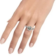 925 Silver 3 Carat Moissanite Engagement Ring For Women With Professional Testing Certificate Wedding Bridal Jewelry Rhinestone Rhinestone Ring - White - View 5