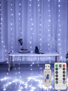 1 pieza ABS Cuerda moderno blanco Luz decorativa extensible para casa Decoración - Blanco - Ver 2