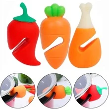1 cái Dụng cụ chống tràn nắp nồi hình rau củ - Nhiều màu - Xem 1