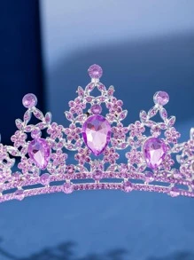 Corona De Reina Y Coronas De Princesa Para Mujeres Y Niñas Banda De Pelo De Cristal Para Novia, Princesa Para Boda Y Fiesta Real - Morado - Ver 3