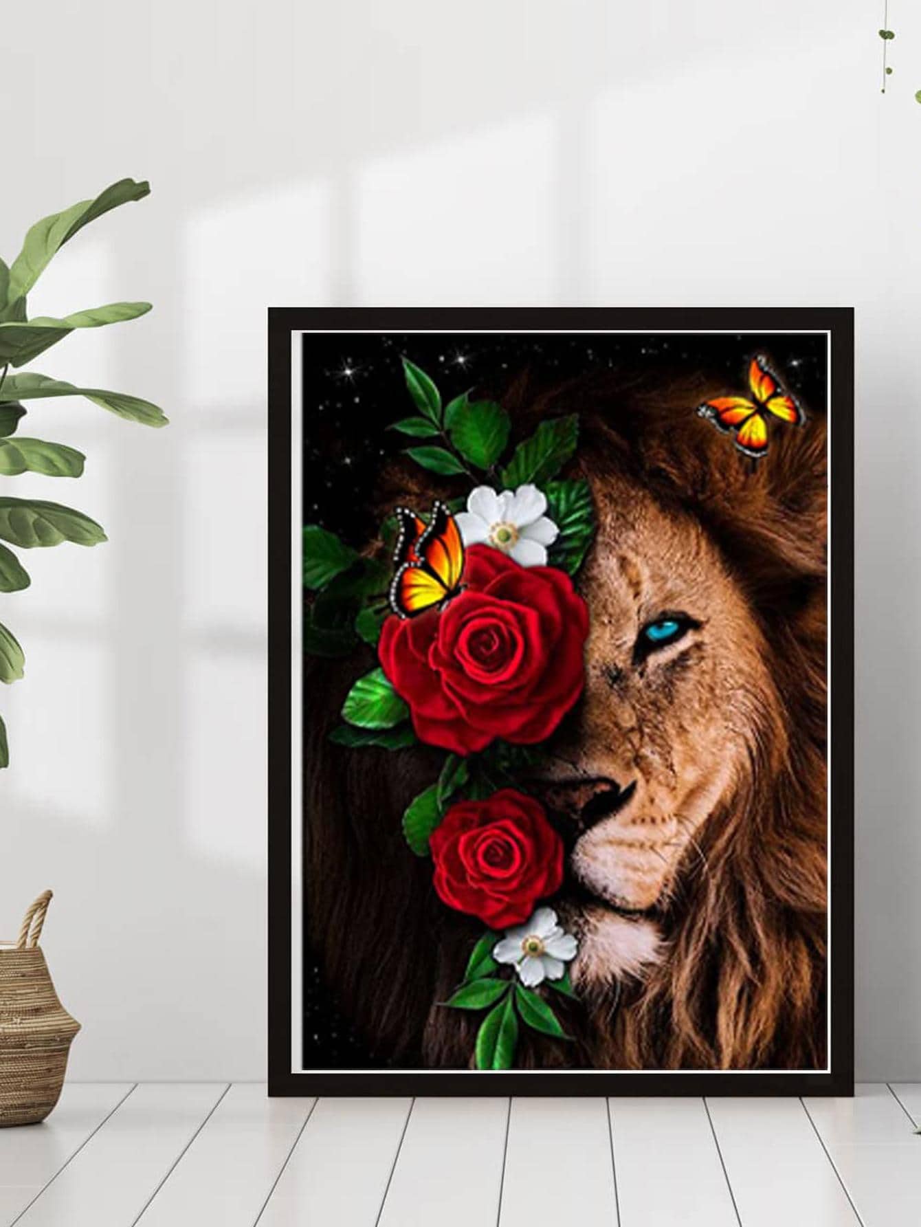 Tomoyuki 5D Fai Da Te Diamond Art Painting Kit Completo, Pittura Diamante 5D DIY, Diamante Strass Punto Croce Ricamo Pittura Painting con Numeri per Adulti, Bambini, Casa Parete Decorazioni (Leone