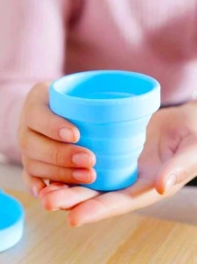 1入組矽膠可折疊漱口杯 - 藍色 - 查看 2