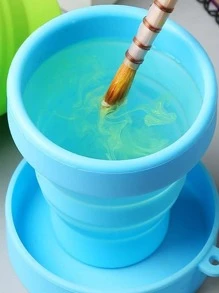 1入組矽膠可折疊漱口杯 - 藍色 - 查看 5