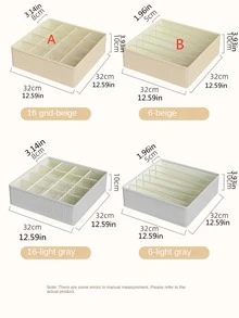 1pc Multi-grid Bedroom Storage Box - Grey - View 2