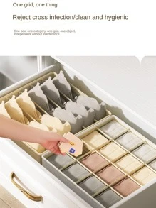 1pc Multi-grid Bedroom Storage Box - Grey - View 1