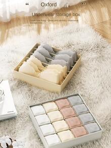 1pc Multi-grid Bedroom Storage Box - Grey - View 9