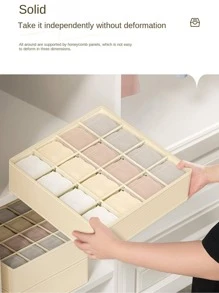 1pc Multi-grid Bedroom Storage Box - Grey - View 6
