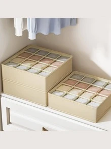 1pc Multi-grid Bedroom Storage Box - Grey - View 7