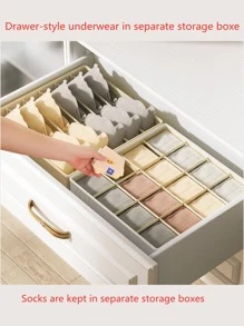 1pc Multi-grid Bedroom Storage Box - Grey - View 4