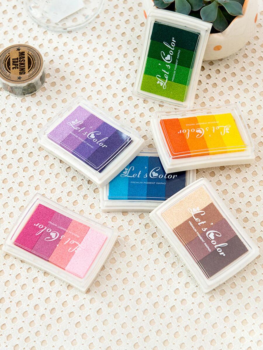 6pcs Ombre Color Stamp Ink Pad - Multicolor - View 1