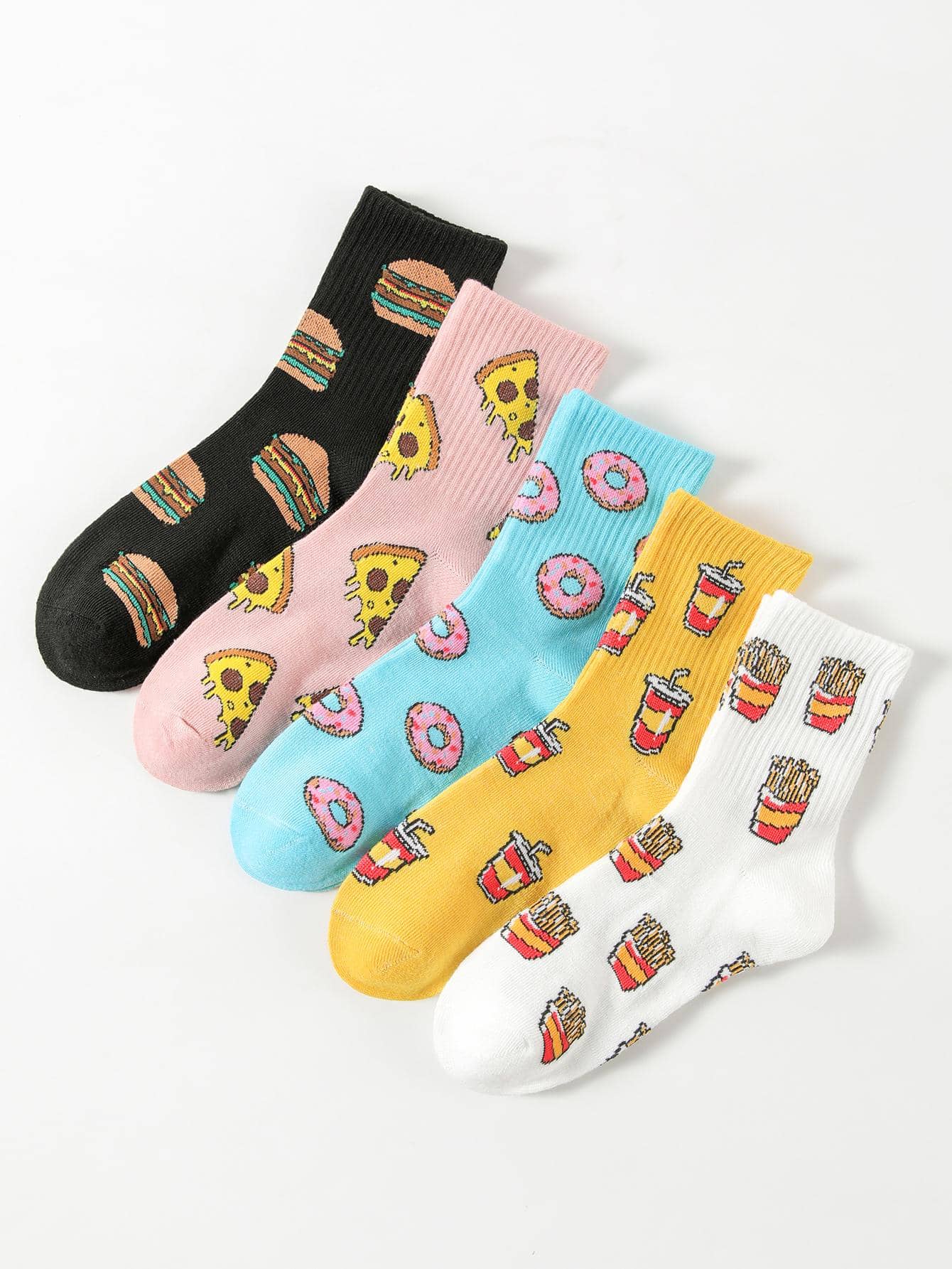 5 paia calzini da donna alla moda dei cartoni animati