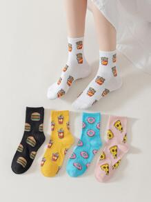 5 paia calzini da donna alla moda dei cartoni animati