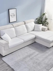 1 tấm bọc ghế sofa co giãn trơn - trắng - Xem 5
