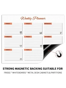 1 件字母图形周计划贴纸，现代计划器设计冰箱磁铁贴纸，适用于厨房最佳礼物 - 彩色 - 查看 4