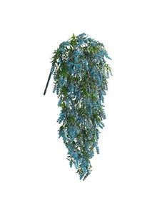 2入組人造花藤簡單塑料假花花環用於室內和室外裝飾 - 黃色 - 查看 9