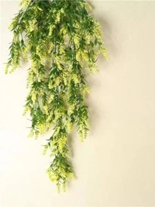 2入組人造花藤簡單塑料假花花環用於室內和室外裝飾 - 黃色 - 查看 1