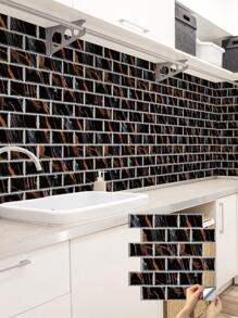 2pcs Marble Pattern Kitchen Sticker, PVC Self Adhesive Wall Paper For Kitchen