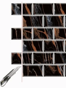 2pcs Marble Pattern Kitchen Sticker, PVC Self Adhesive Wall Paper For Kitchen