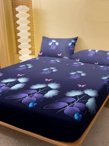 Sábana ajustable con patrón de mariposa, moderna con banda elástica, para dormitorio - Multicolor - Ver 2