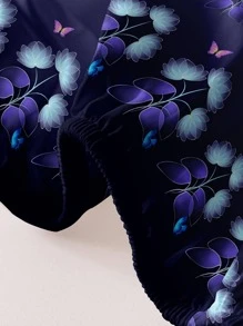 Sábana ajustable con patrón de mariposa, moderna con banda elástica, para dormitorio - Multicolor - Ver 5