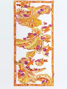 1pc Silk-like Floral Printed Scarf - Multicolor - View 3