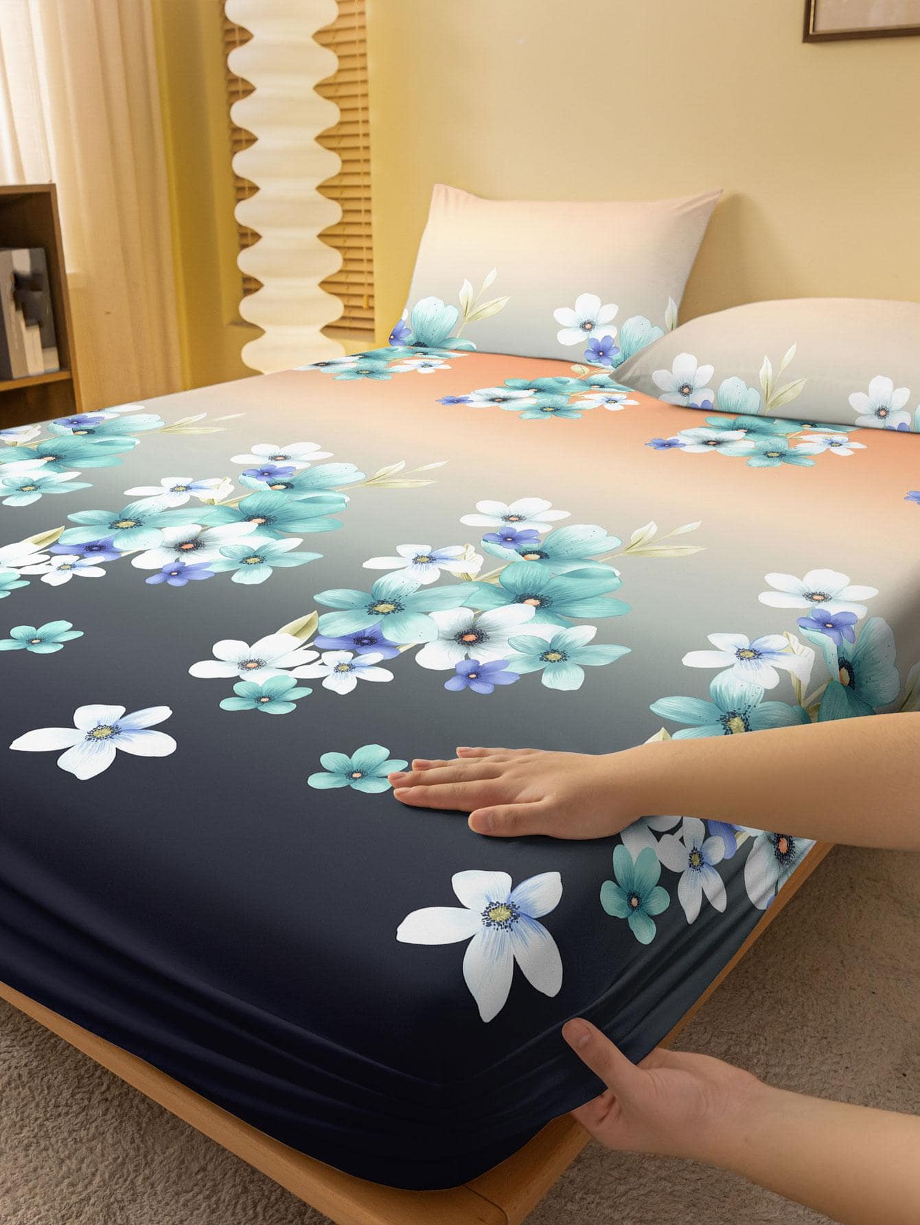 Sprei Pola Floral, Sprei Elastis Modern Untuk Kamar Tidur - MultiWarna - View 1